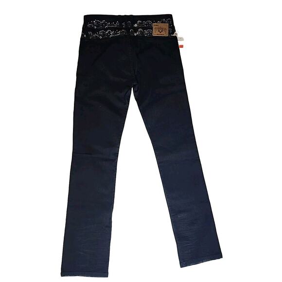 RARE Rimos Republic Jeans Size 10 Straight Leg 90s Y2K Embellished Dark Wash - Picture 2 of 10